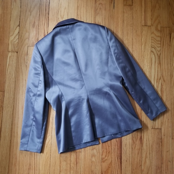 Prague 90's Style Dressy Blazer Silver 12 - Picture 7 of 8